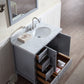 Ariel Cambridge 37 Single Sink Vanity Set w/ Right Offset Sink in Grey