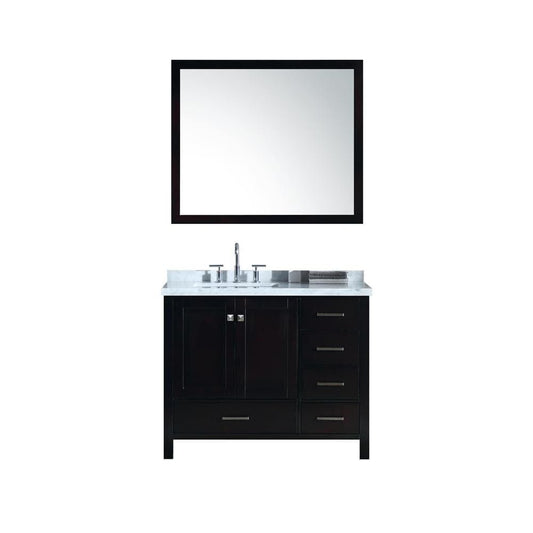 43" Left Offset Single Sink Vanity Set In Espresso 