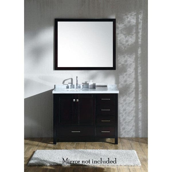 Ariel Cambridge  43" Modern Espresso Left Offset Single Oval Sink Vanity