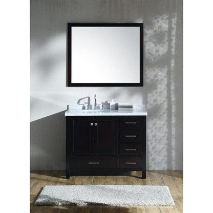 Ariel Cambridge  43" Modern Espresso Left Offset Single Oval Sink Vanity Set