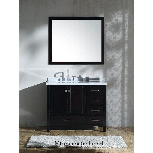 Ariel Cambridge  43" Modern Espresso Left Offset Single Rectangle Sink Vanity