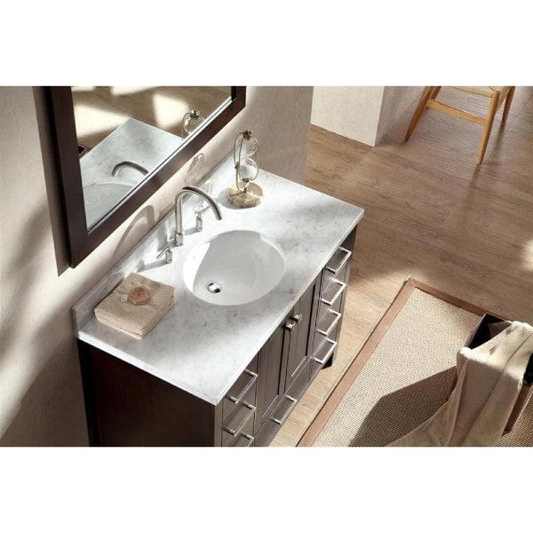 Ariel Cambridge  43" Modern Espresso Single Oval Sink Vanity