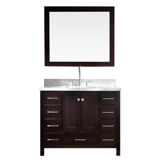 Ariel Cambridge  43" Modern Espresso Single Oval Sink Vanity Set