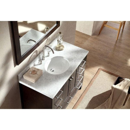 Ariel Cambridge  43" Modern Espresso Single Oval Sink Vanity Set