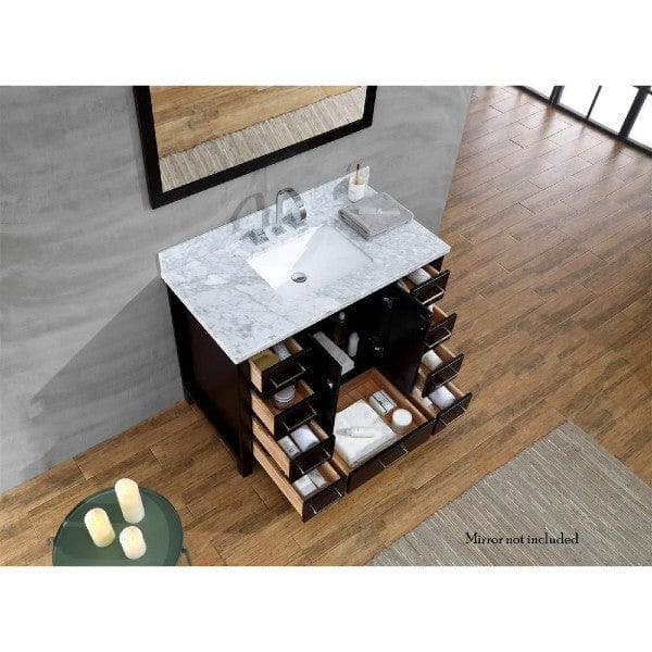 Ariel Cambridge  43" Modern Espresso Single Rectangle Sink Vanity