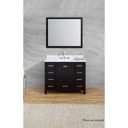 Ariel Cambridge  43" Modern Espresso Single Rectangle Sink Vanity