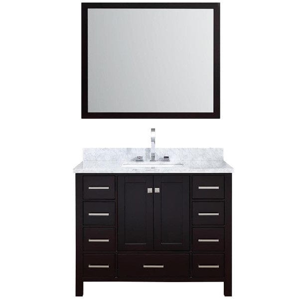 Ariel Cambridge  43" Modern Espresso Single Rectangle Sink Vanity Set