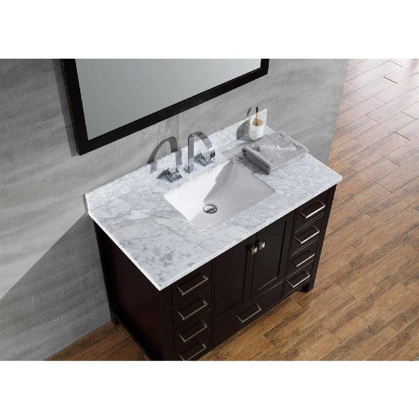 Ariel Cambridge  43" Modern Espresso Single Rectangle Sink Vanity Set