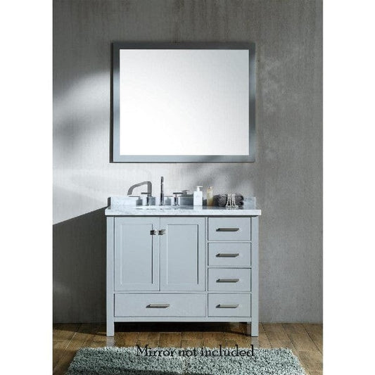 Ariel Cambridge  43" Modern Grey Left Offset Single Oval Sink Vanity