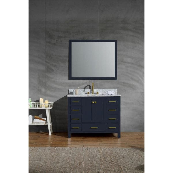 Ariel Cambridge  43" Modern Midnight Blue Single Rectangle Sink Vanity Set