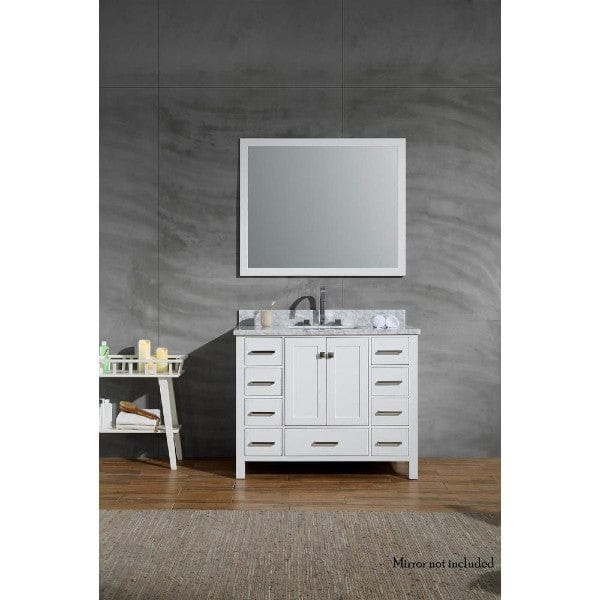 Ariel Cambridge  43" Modern White Single Rectangle Sink Vanity