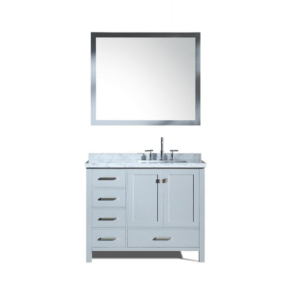 43 Right Offset Single Sink Vanity Set In Grey 