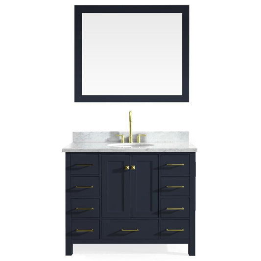 43" Single Sink Vanity Set In Midnight Blue 