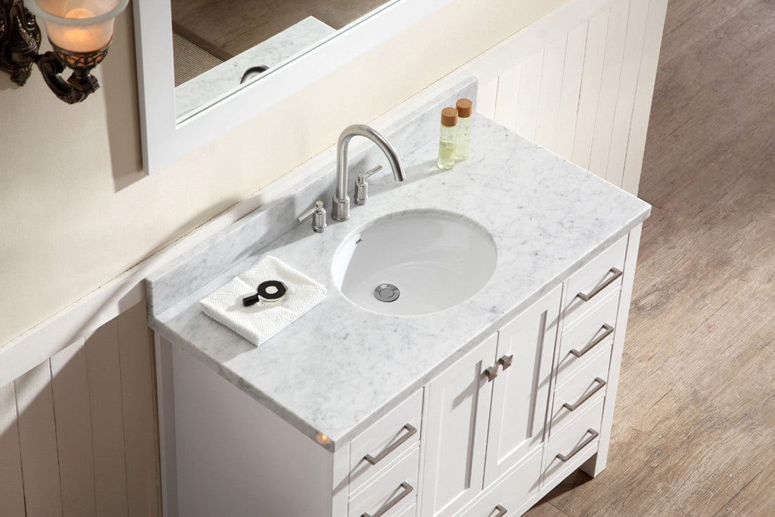 Ariel Cambridge 43 Single Sink Vanity Set in White