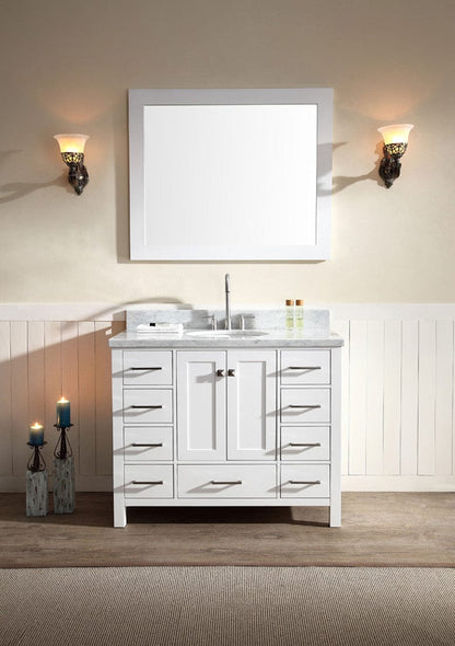 Ariel Cambridge 43 Single Sink Vanity Set in White