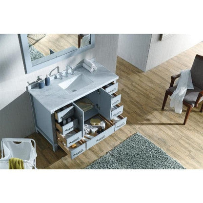 Ariel Cambridge  49" Modern Grey Single Rectangle Sink Vanity