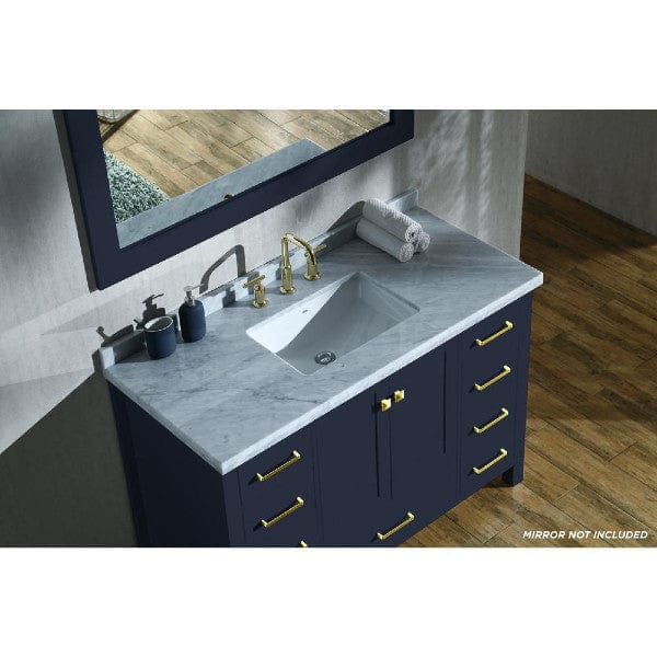 Ariel Cambridge  49" Modern Midnight Blue Single Rectangle Sink Vanity