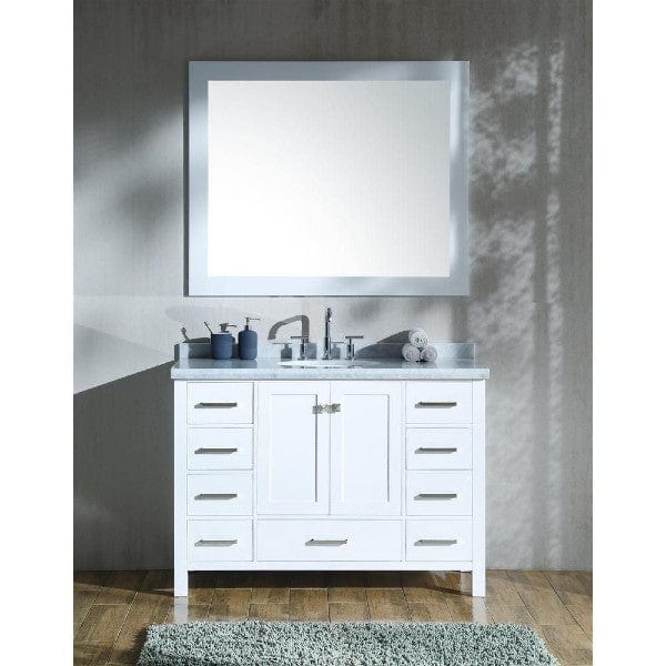 Ariel Cambridge  49" Modern White Single Oval Sink Vanity Set