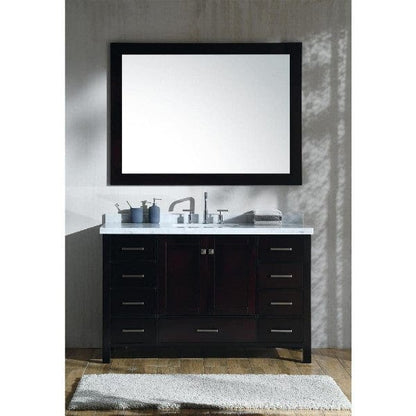 Ariel Cambridge 55" Modern Espresso Single Rectangle Sink Vanity Set