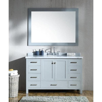 Ariel Cambridge 55" Modern Grey Single Oval Sink Vanity Set