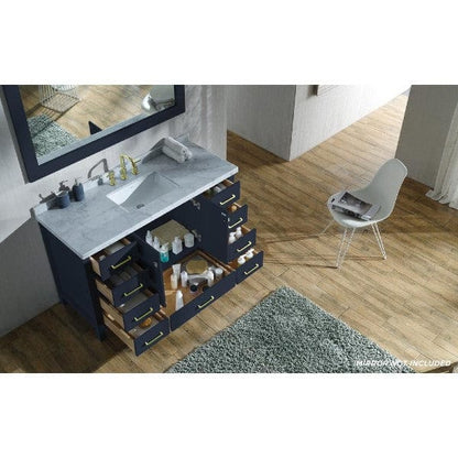 Ariel Cambridge  55" Modern Midnight Blue Single Rectangle Sink Vanity