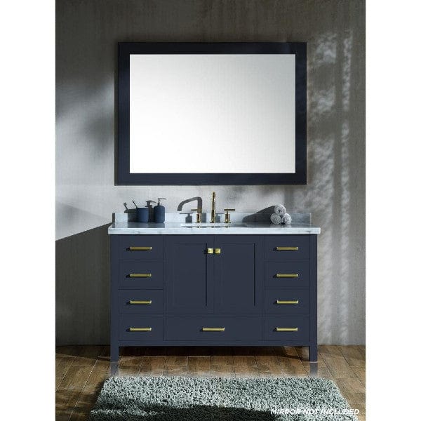 Ariel Cambridge  55" Modern Midnight Blue Single Rectangle Sink Vanity