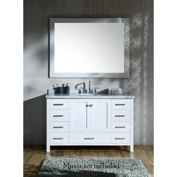 Ariel Cambridge  55" Modern White Single Oval Sink Vanity