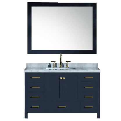 55" Single Sink Vanity Set In Midnight Blue 