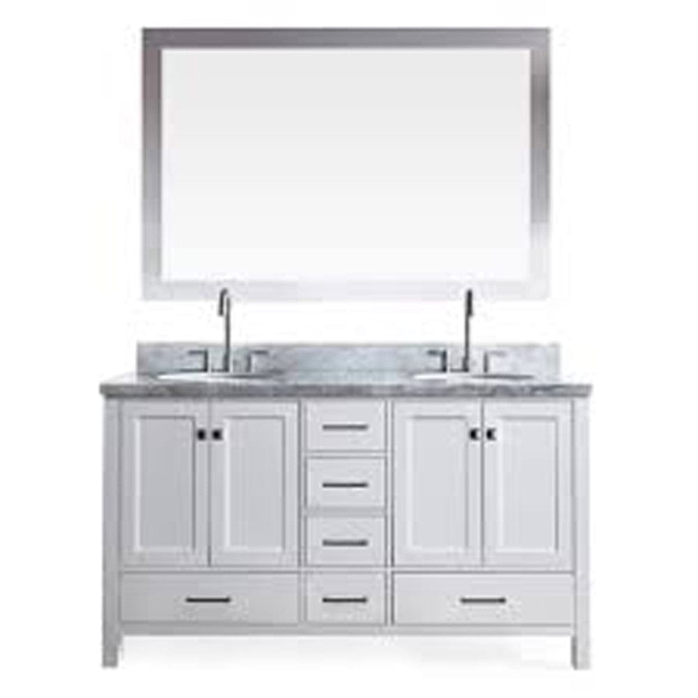 Ariel Cambridge 61" Double Sink Vanity Set in White