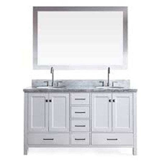 Ariel Cambridge 61" Double Sink Vanity Set in White