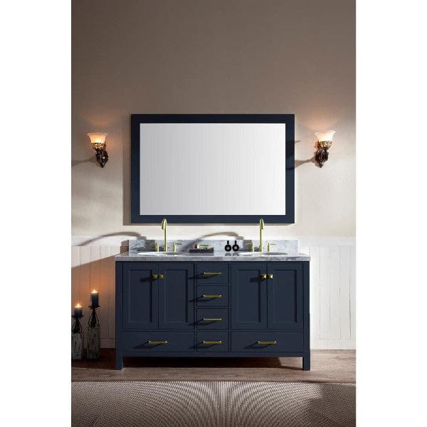 Ariel Cambridge  61" Midnight Blue White Double Oval Sink Vanity Set