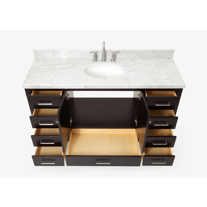 Ariel Cambridge  61" Modern Espresso Single Oval Sink Vanity