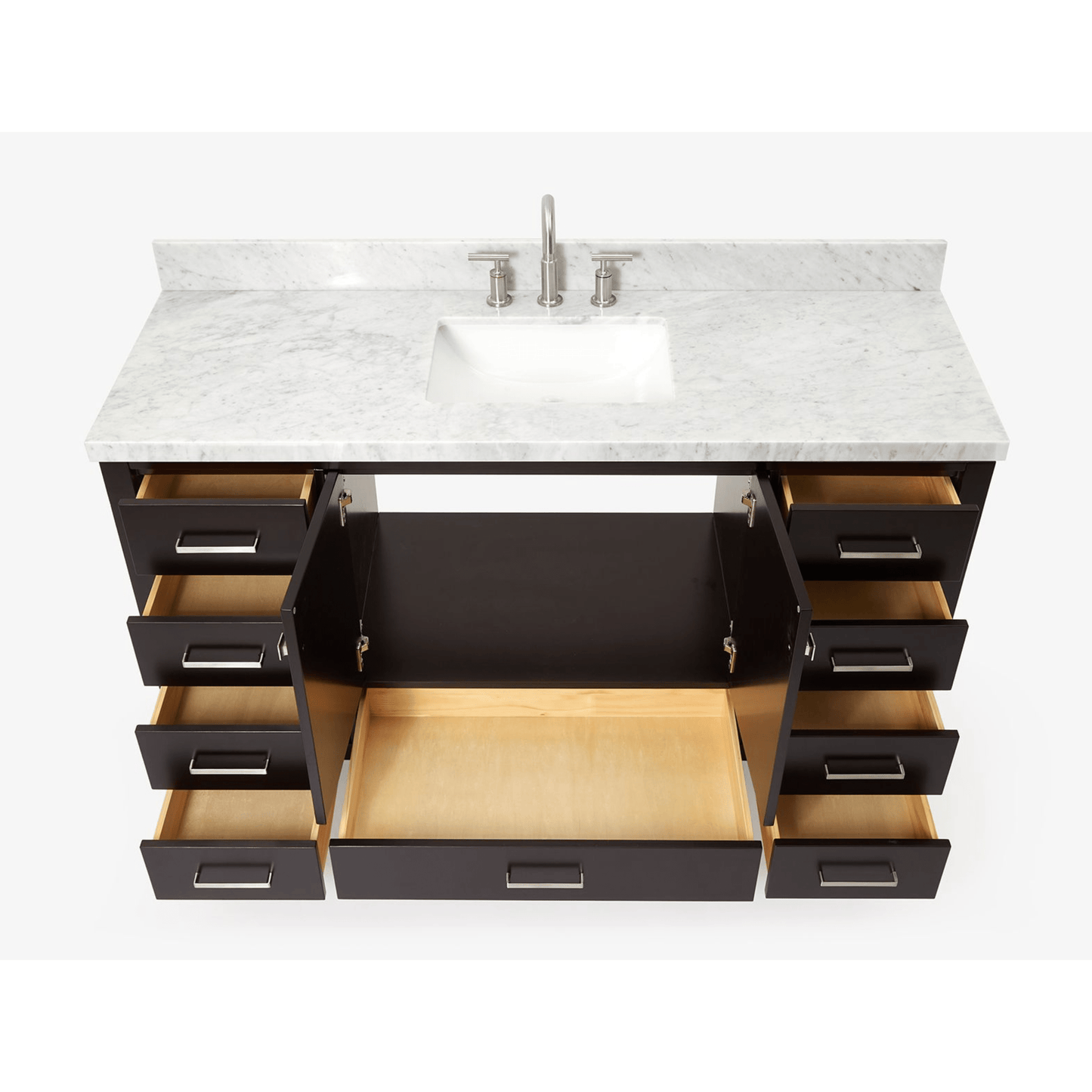 Ariel Cambridge  61" Modern Espresso Single Rectangle Sink Vanity