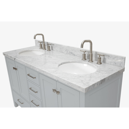 Ariel Cambridge  61" Modern Grey Double Oval Sink Vanity