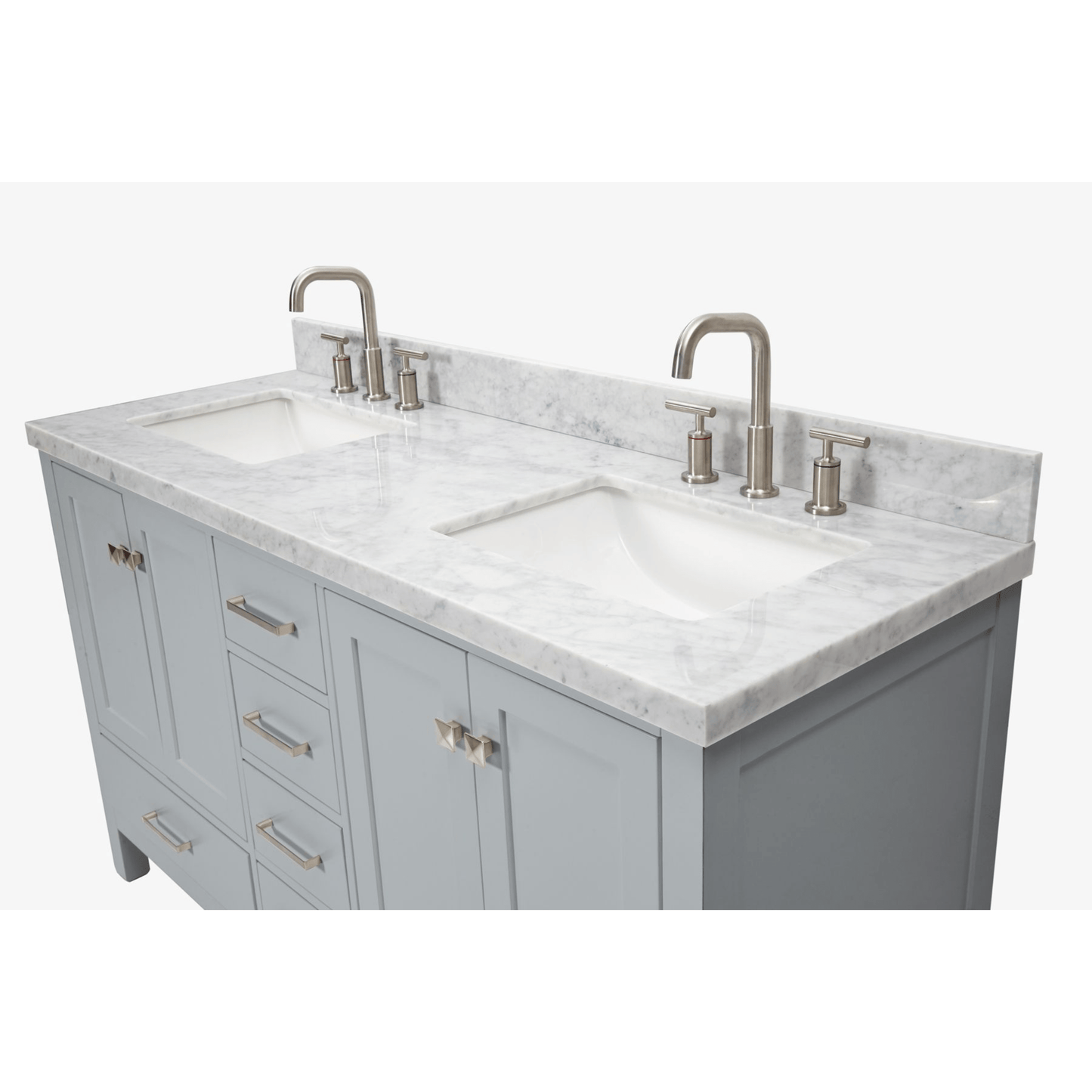 Ariel Cambridge  61" Modern Grey Double Rectangle Sink Vanity