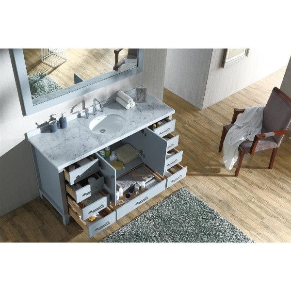 Ariel Cambridge  61" Modern Grey Single Oval Sink Vanity Set
