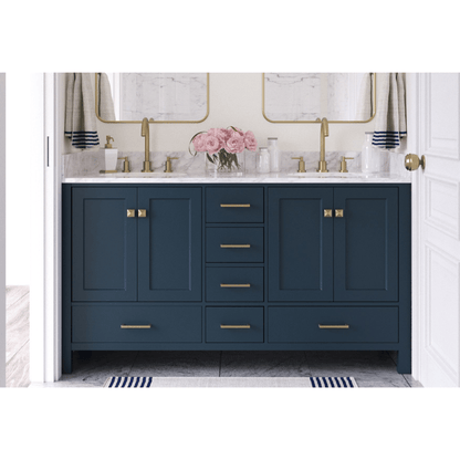 Ariel Cambridge  61" Modern Midnight Blue Double Oval Sink Vanity