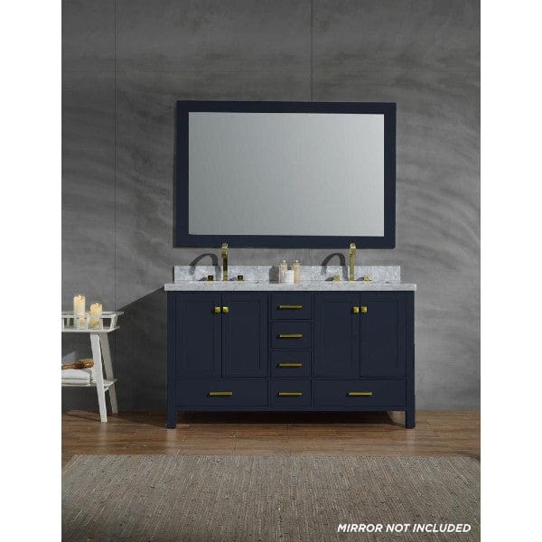 Ariel Cambridge  61" Modern Midnight Blue Double Rectangle Sink Vanity