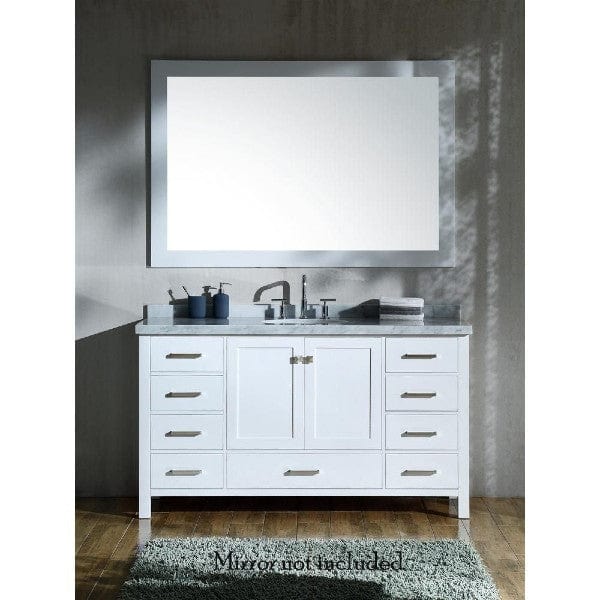 Ariel Cambridge  61" Modern White Single Oval Sink Vanity