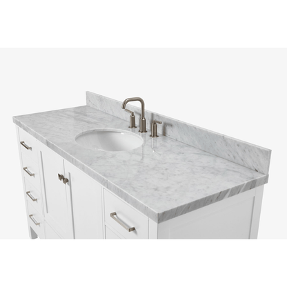 Ariel Cambridge  61" Modern White Single Oval Sink Vanity