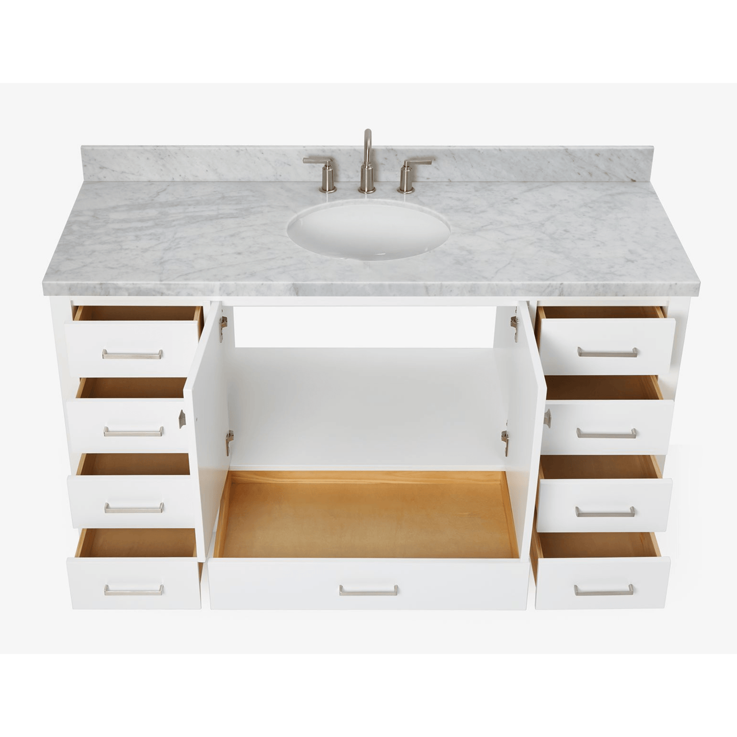 Ariel Cambridge  61" Modern White Single Oval Sink Vanity