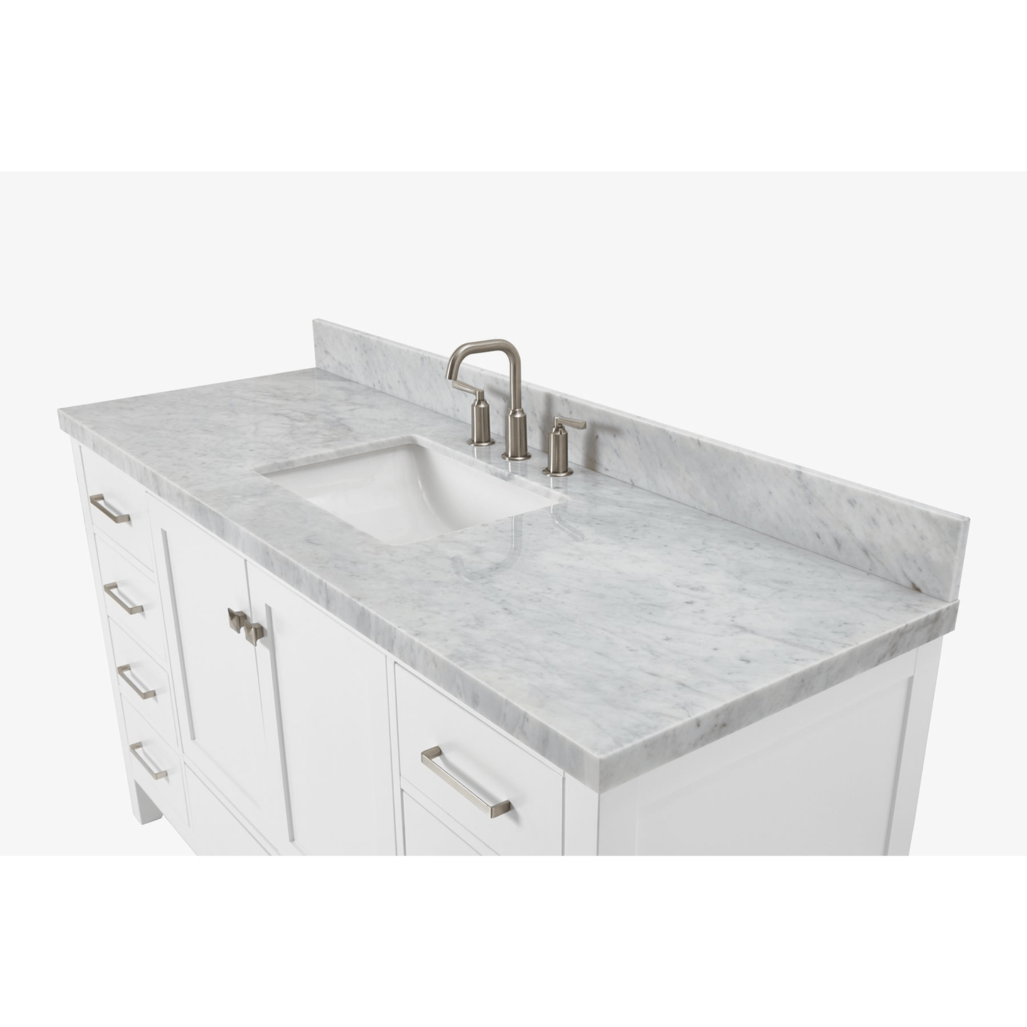 Ariel Cambridge  61" Modern White Single Rectangle Sink Vanity