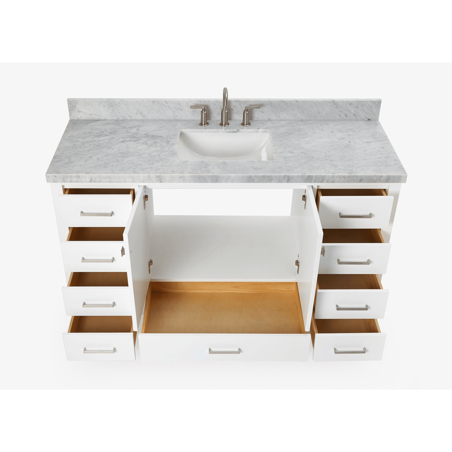Ariel Cambridge  61" Modern White Single Rectangle Sink Vanity