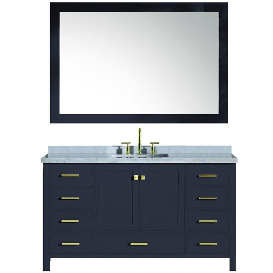 61" Single Sink Vanity Set In Midnight Blue 