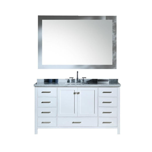 61" Single Sink Vanity Set In White