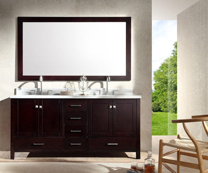 Ariel Cambridge 73 Double Sink Vanity Set in Espresso