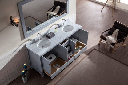 Ariel Cambridge 73 Double Sink Vanity Set in Grey