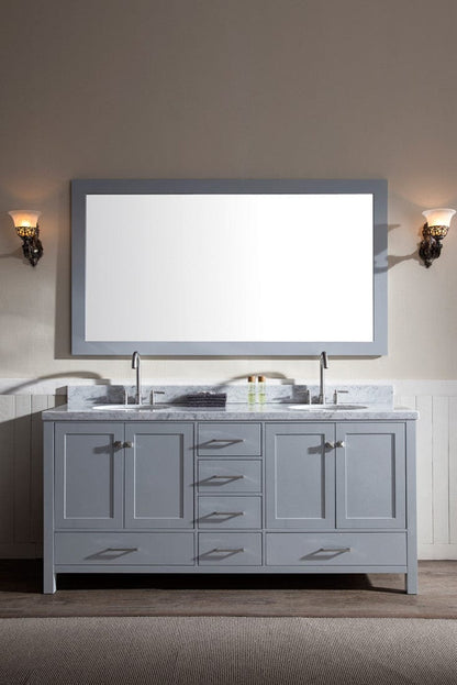 Ariel Cambridge 73 Double Sink Vanity Set in Grey