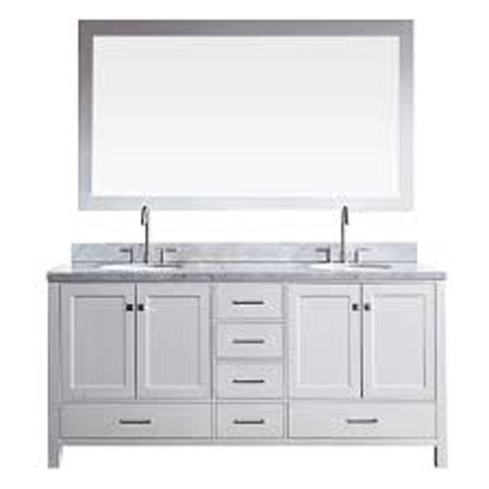 ARIEL Cambridge 73" Double Sink Vanity Set in White