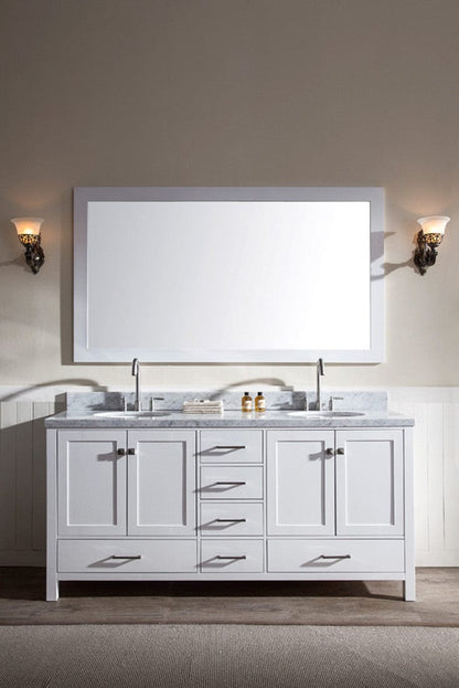 Ariel Cambridge 73 Double Sink Vanity Set in White